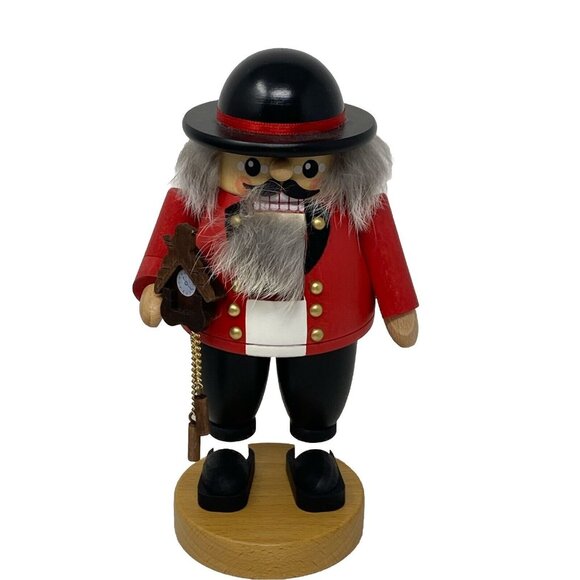 Richard Glasser Seiffen German Wooden Nutcracker Clock Maker Erzgebirgische 7.5” - Picture 1 of 9